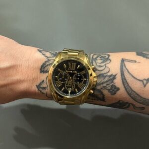 MICHAEL Michael Kors Bradshaw Chronograph Watch MK5739 - gold with black face